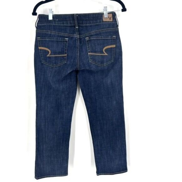 American Eagle Outfitters Women's Stretch Artist Cropped Jeans Blue Denim Size 4 - Picture 3 of 12